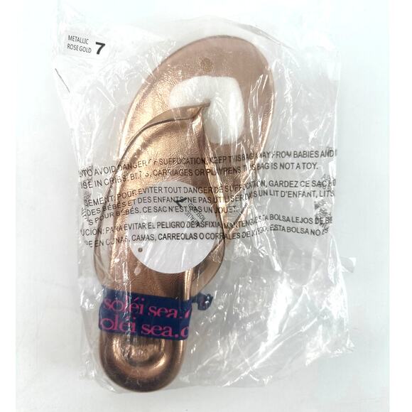 Solei Sea Women's Metallic Gold Copa Flip Flop Sandals Size 7 - Picture 3 of 10